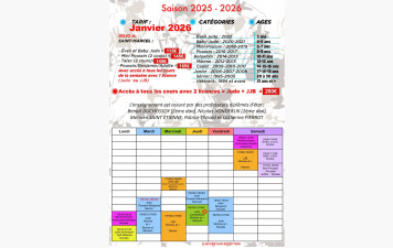Mise à jour Tarifs et Horaires Saison 2025-2026