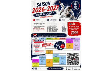 COURS SAISON 2026 - 2027 - REPRISE LE 07 SEPTEMBRE