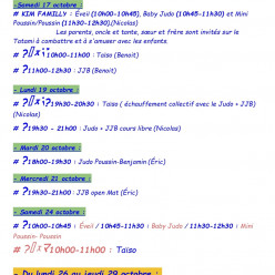 PROGRAMME VACANCES D'AUTOMNE